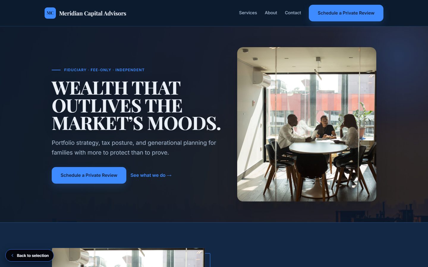 Meridian Capital website