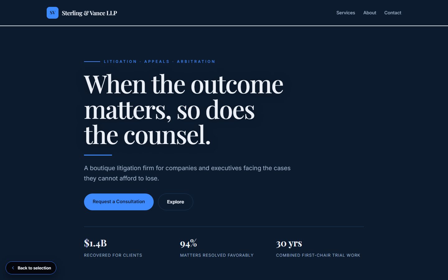 Sterling Vance website