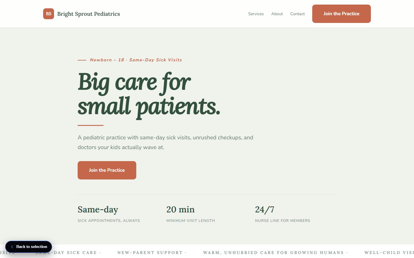 Bright Sprout Peds website