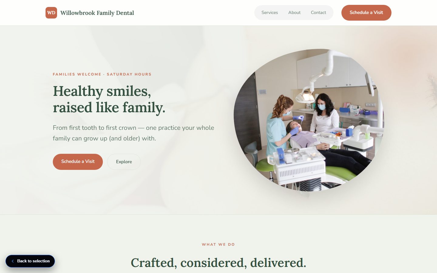 Willowbrook Dental website