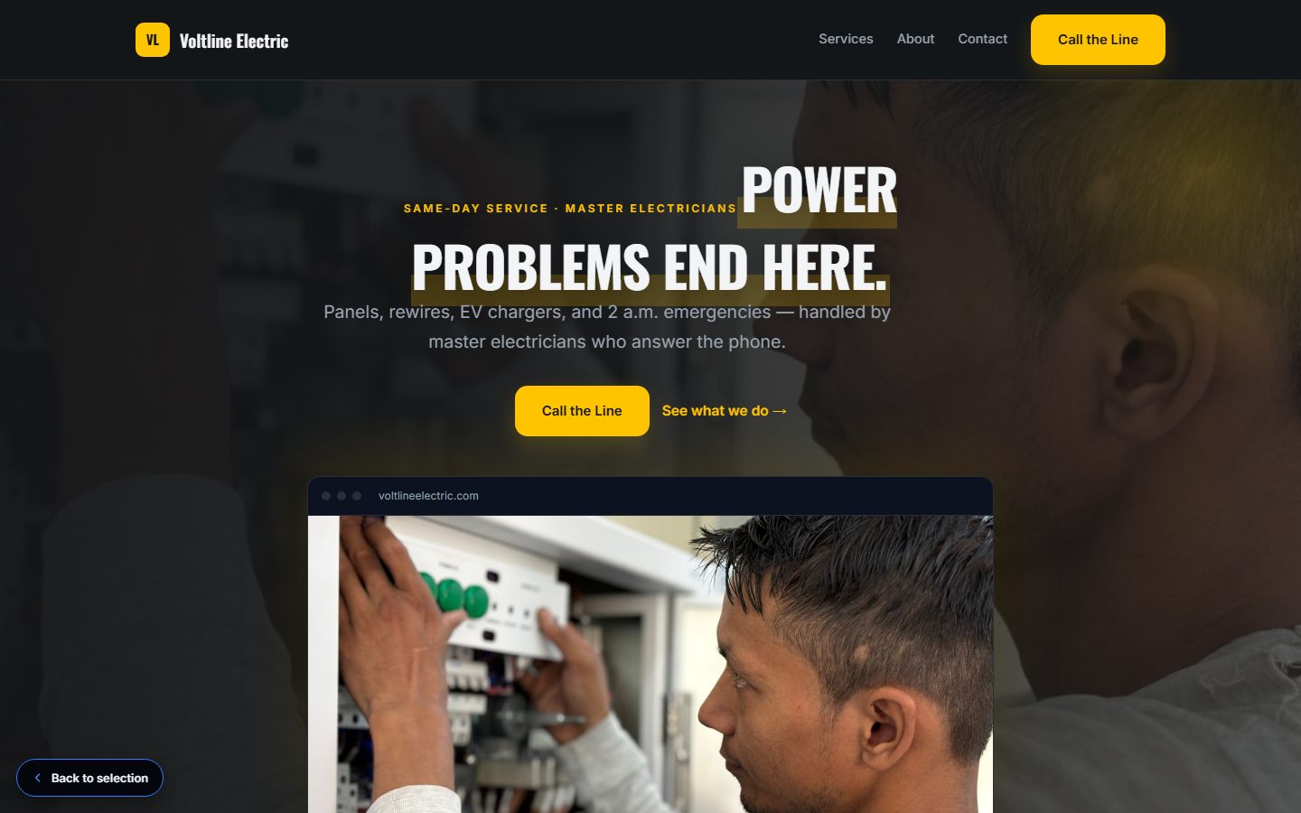 Voltline Electric website