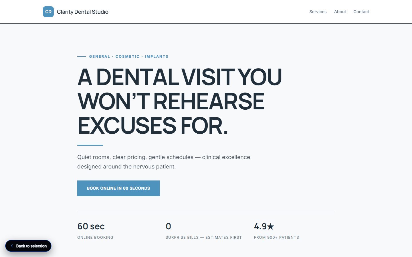 Clarity Dental Studio website