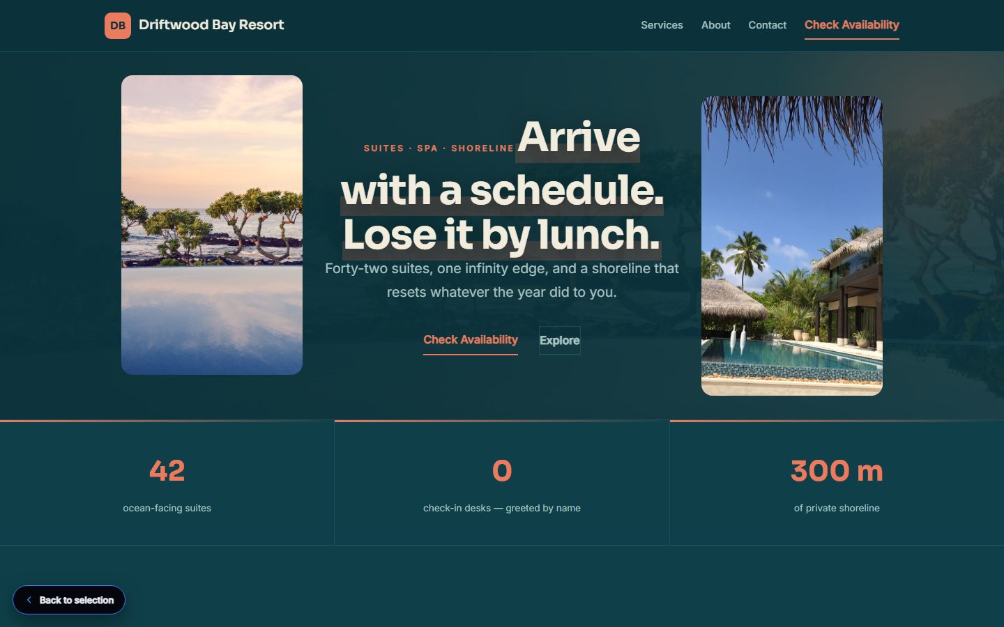 Driftwood Bay website